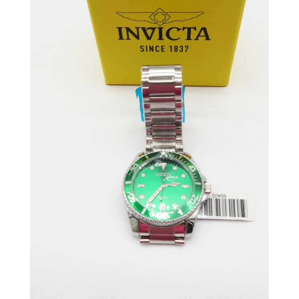 Invicta Diver Mens Watch 69403 42mm Green Dial Stainless Steel Quartz New